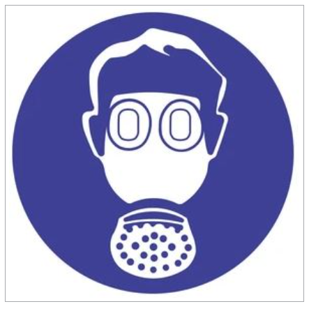 200mm Round Sticker - Respirator