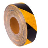 Black/Yellow Adhesive Reflective Tape 48mm x 45.7m Class 1