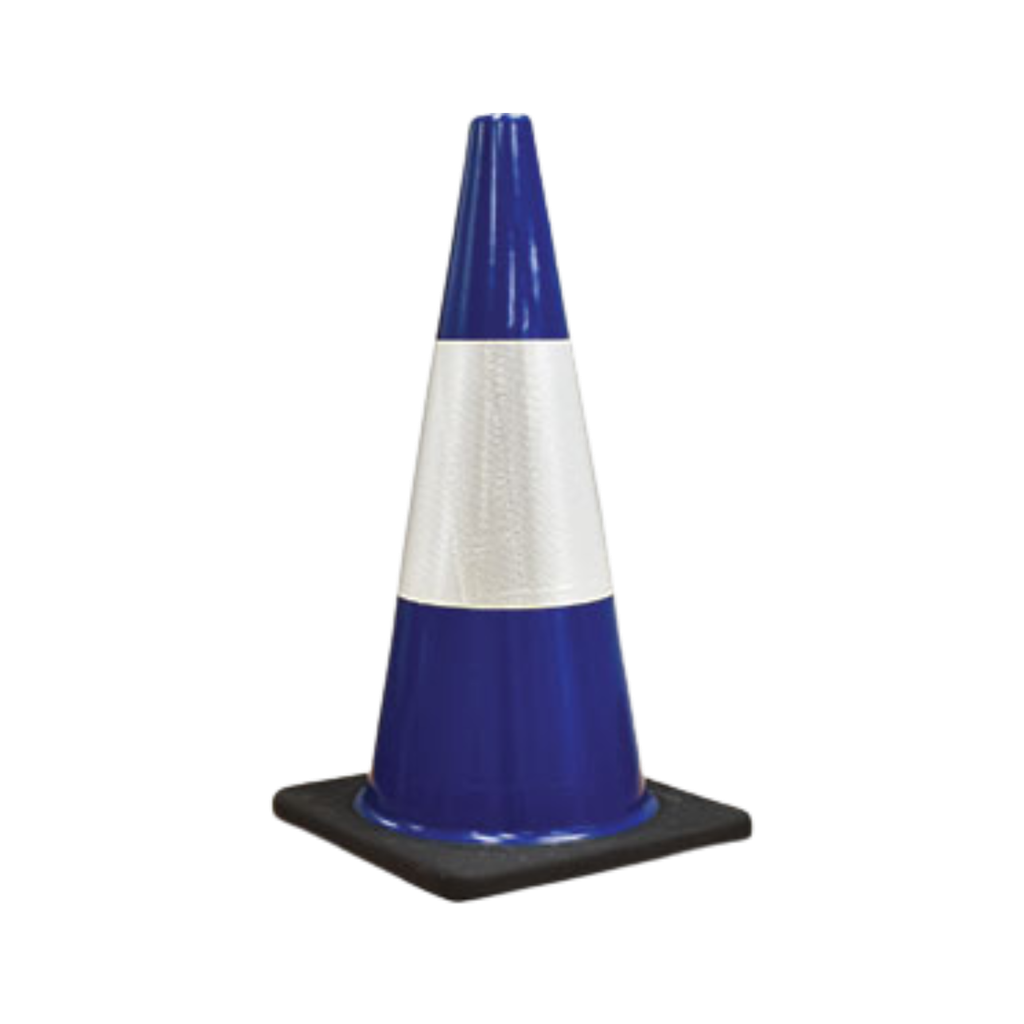 Blue Traffic Cone 450mm w/- Reflective Band 