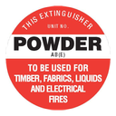 Safety Sign 190 x 190mm Poly - Fire Extinguisher Powder ABE
