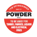 Safety Sign 190 x 190mm Poly - Fire Extinguisher Powder ABE