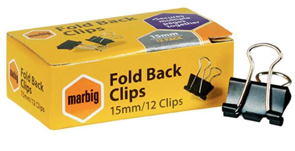 Fold Back Clip - 15mm - 40815 (Box of 12) - Extra Small
