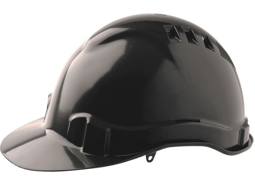 Hard Hat - Vented with adjustable harness - Black