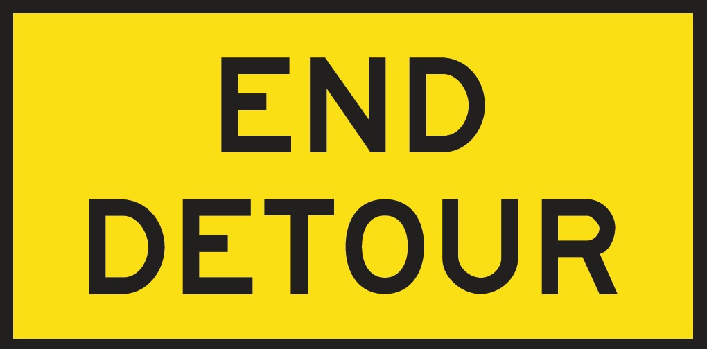 Metal Sign Boxed Edge 1200 x 600mm - End Detour
