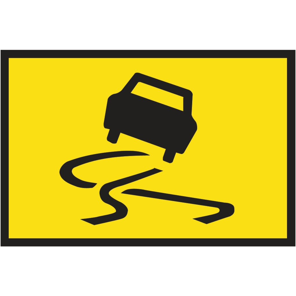 Boxed Edge Sign Metal Class 1W Reflective 900 x 600mm - Slippery Surface Symbol