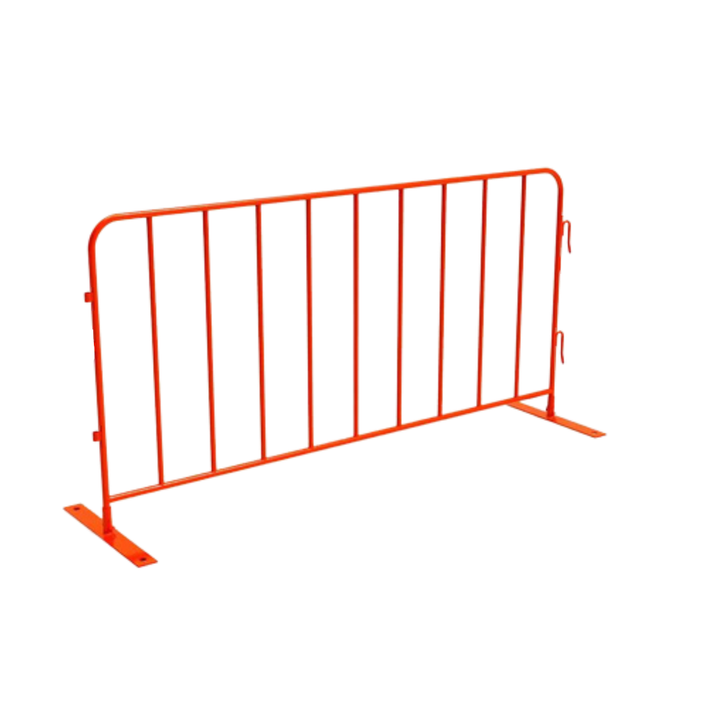 Orange Powder Coated Crowd Control Fence/Event Fence 1.1m x 2.1m - Includes Feet &amp; Pins