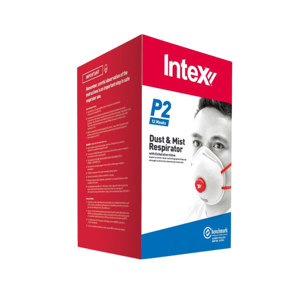 P2 Intex Dust Masks w/- Valve (Box of 12)