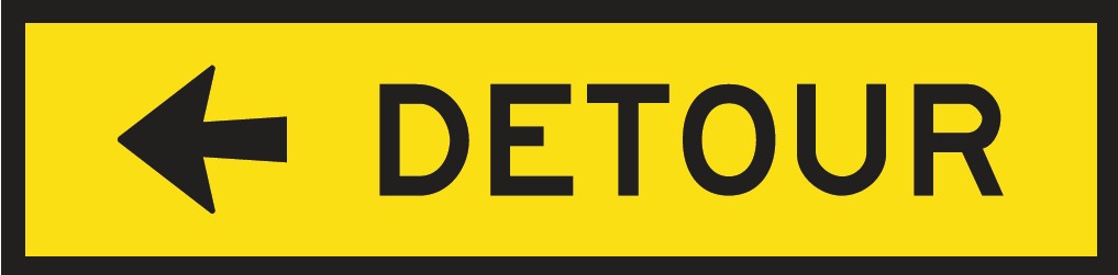 Boxed Edge Sign Metal Class 1W Reflective 1200 x 300mm - Detour