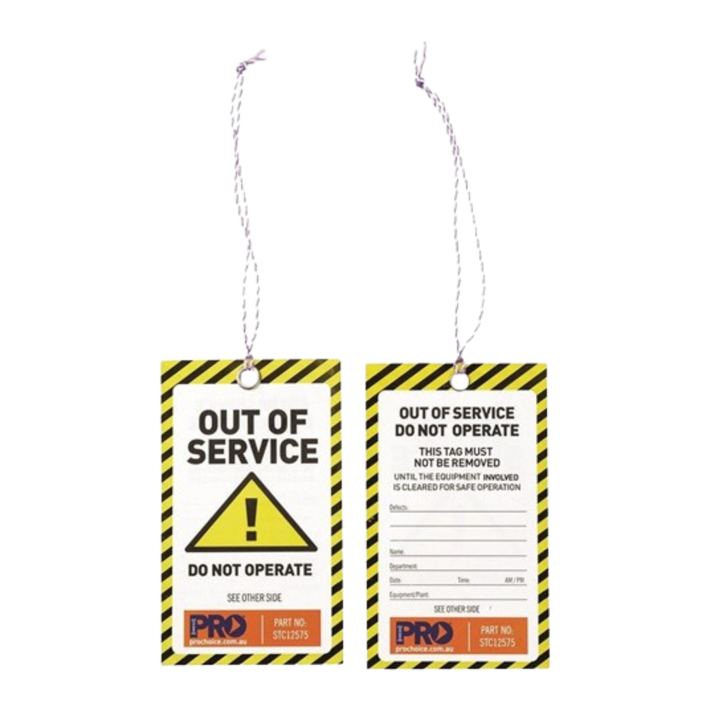 Tag - CAUTION Out of Service / Do Not Operate (Yellow card) - (ea/100Pack)
