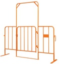 Orange Crowd Control Pedestrian Gate 2200mmW X 1100mmH - Includes Feet