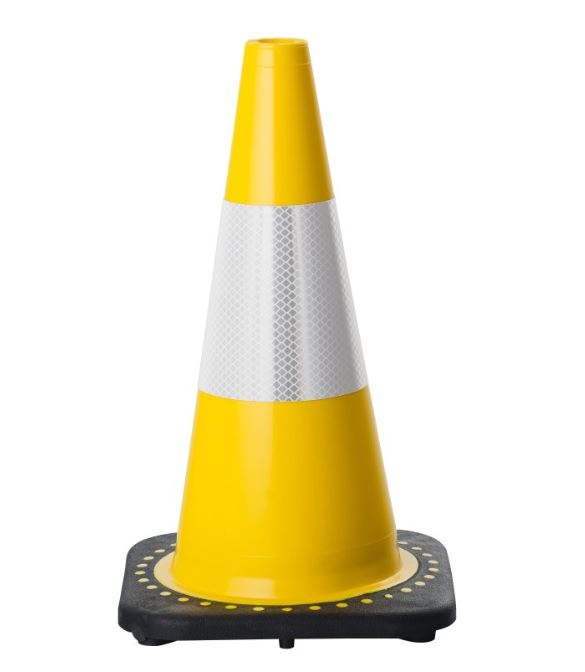 Yellow Traffic Cone 450mm w/- Reflective Band
