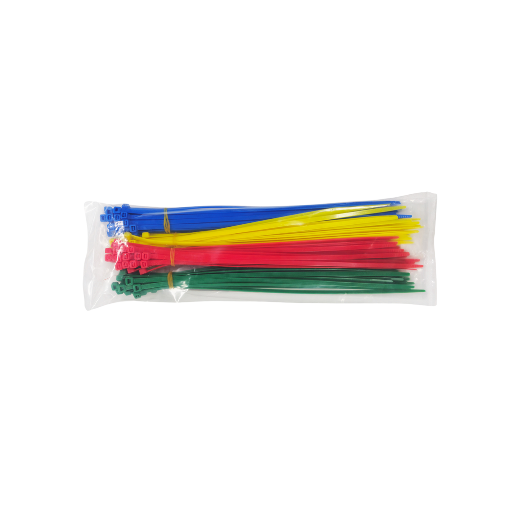 Cable Ties 300 x 4.8mm - MIXED COLOURS (Bag of 100)