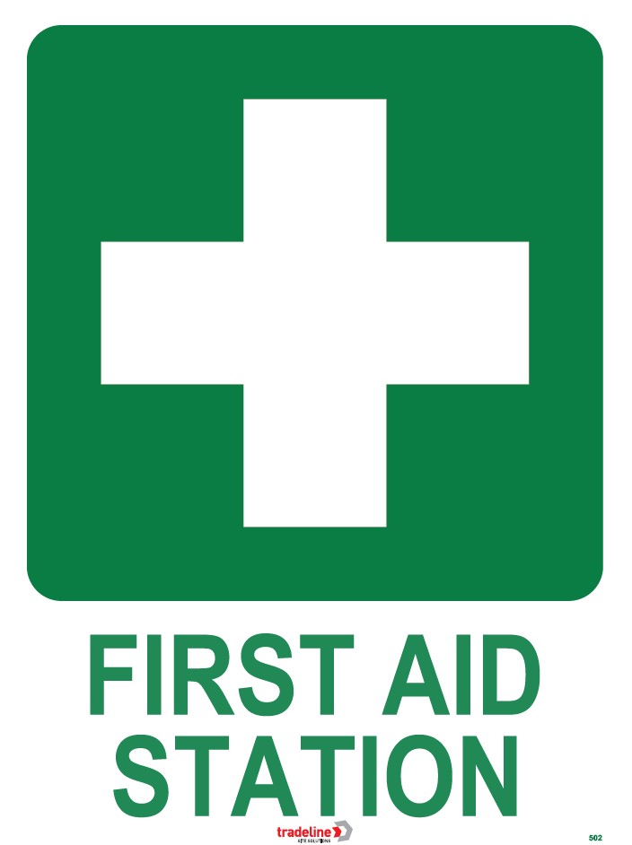 Safety Sign 600 x 450mm Coreflute - First Aid Station