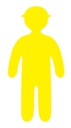 1200 x 1800mm Coreflute Yellow Man Cut Out - Hands Down