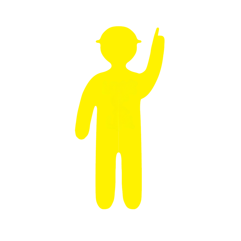 1200 x 1800mm Coreflute Yellow Man Cut Out - Pointing Up