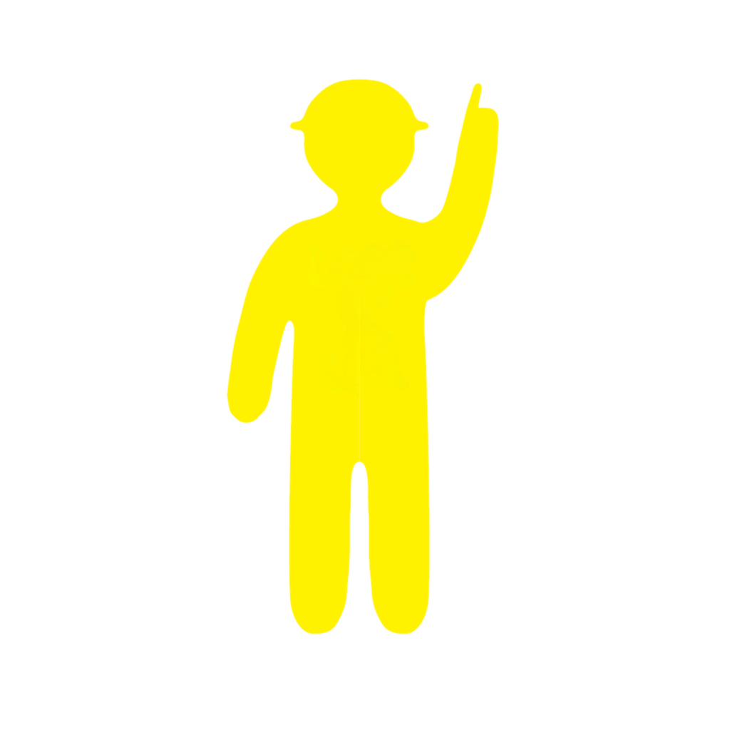 1200 x 1800mm Coreflute Yellow Man Cut Out - Pointing Up