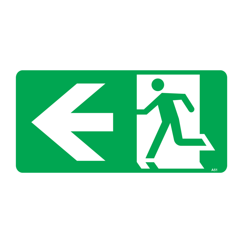 Running Man Sign 350 x 180mm (Left Arrow)