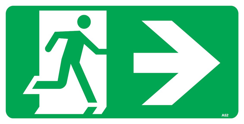 Running Man Sign 350 x 180mm (Right Arrow)