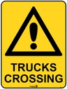 Safety Sign 600 x 450mm - Trucks Crossing
