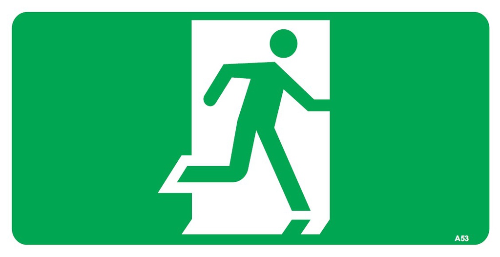 Safety Sign 350 x 180mm - Running Man (No Arrow)
