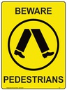Safety Sign 600 x 450mm - Beware of Pedestrians