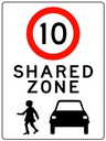 Safety Sign 600 x 450mm - Shared Zone 10km