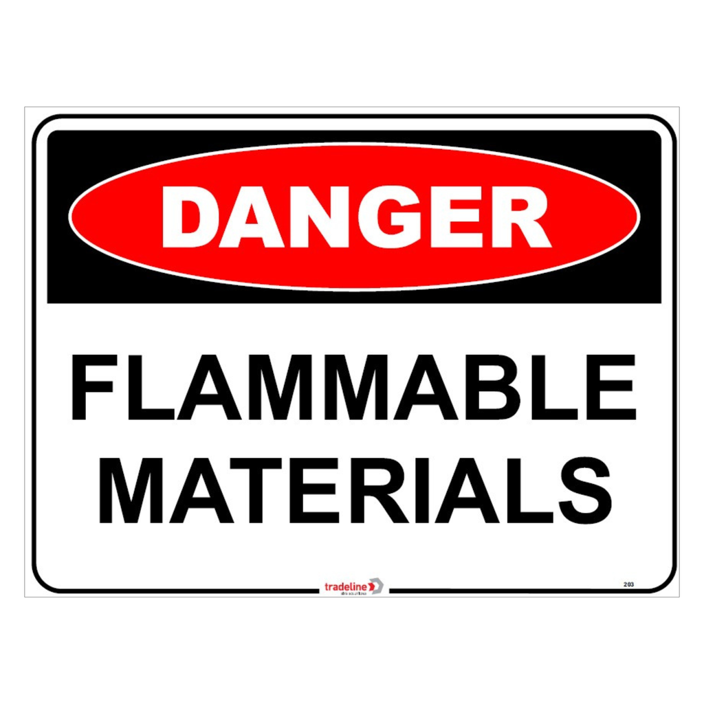 Safety Sign 600 x 450mm - Flammable Materials