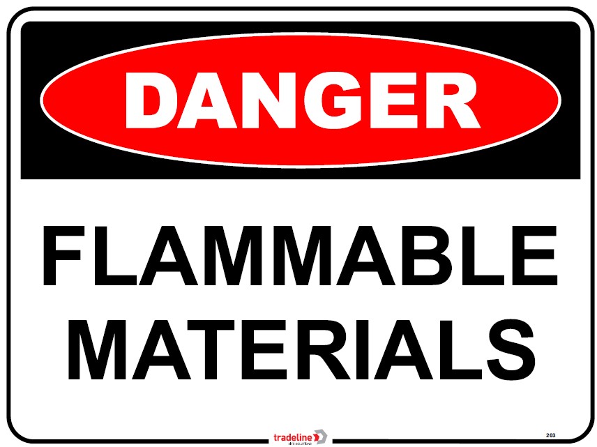 Safety Sign 600 x 450mm - Flammable Materials