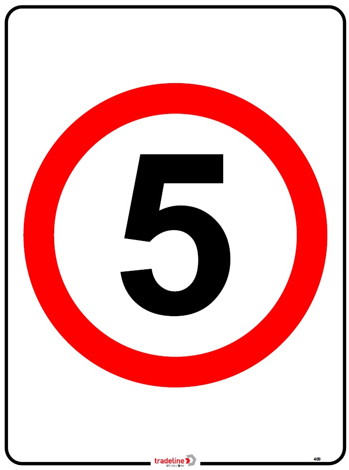 Safety Sign 600 x 450mm - 5 Km / Hour Speed