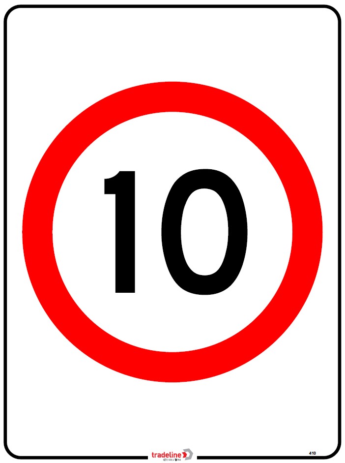 Safety Sign 600 x 450mm - 10km Speed Sign