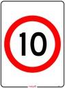 Safety Sign 600 x 450mm - 10km Speed Sign