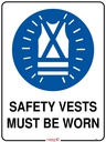 Safety Sign 600 x 450mm - Safety Vests must be worn