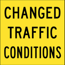 QLD Multi Message 600 x 600mm Class 1 Reflective - Changed Traffic Conditions