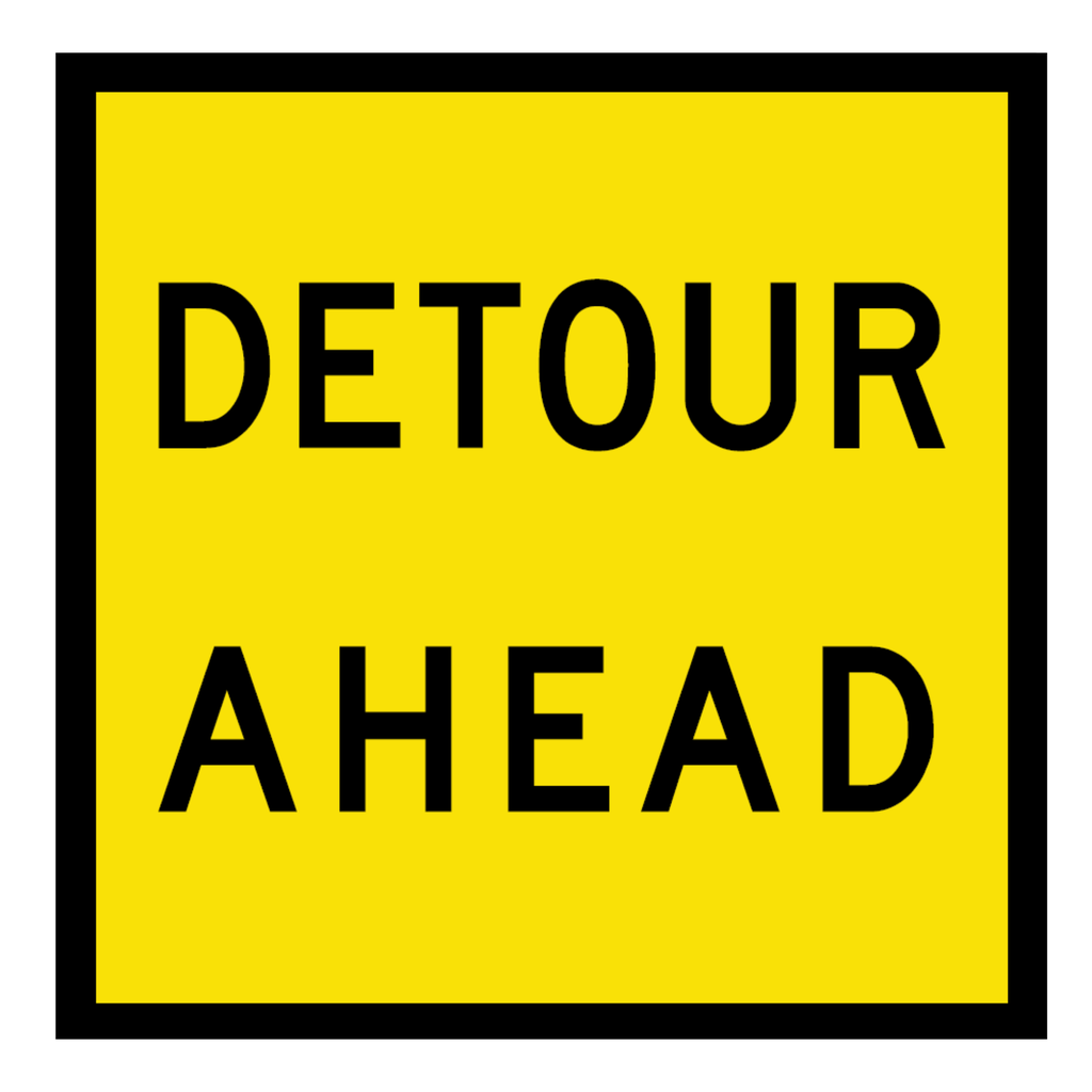 QLD Multi Message 600 x 600mm Class 1 Reflective - Detour Ahead