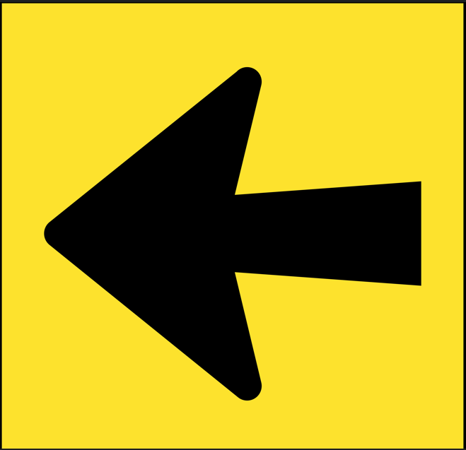 QLD Multi Message 600 x 600mm Class 1 Reflective  - Left Arrow Symbol