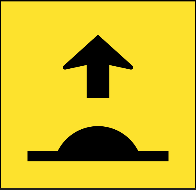 QLD Multi Message 600 x 600mm Class 1 Reflective - Speed Hump Ahead Symbol