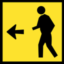 QLD Multi Message 600 x 600mm Class 1 Reflective - Pedestrian Left Symbol