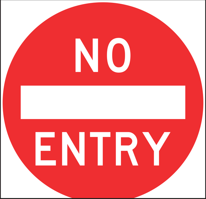 QLD Multi Message 600 x 600mm Class 1 Reflective - No Entry