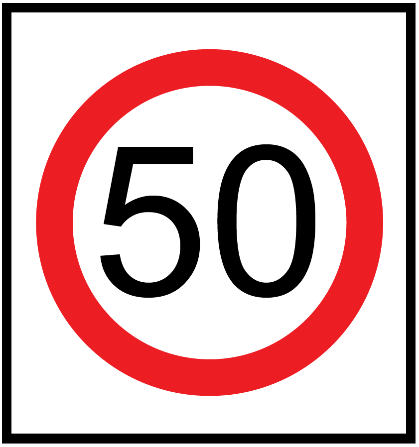 Victoria Multi Message Sign 600 x 600mm Class 1 Reflective - 50km
