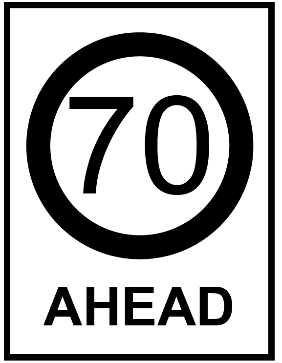 Victoria Multi Message Sign 600 x 900mm Class 1 Reflective - 70 Ahead