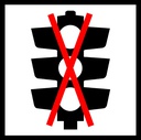 QLD Multi Message 600 x 600mm Class 1 Reflective - Traffic Lights Not In Use Symbol