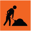 Victoria Multi Message Sign 600 x 600mm Class 1 Reflective - Digging Man
