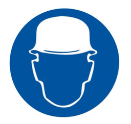 [STICK105] 200mm Round Sticker - Safety Hard Hat