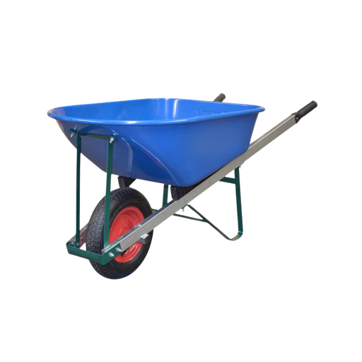 [BARROWST6] Builders Wheelbarrow - Wide Wheel, Blue Steel Tray