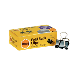 [FOLDBACK19] Fold Back Clip - 15mm - 40815 (Box of 12) - Extra Small
