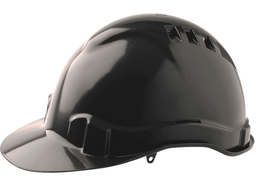 [HARDHAT-BK] Hard Hat - Vented with adjustable harness - Black