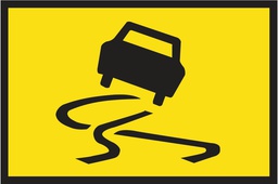 [SIGNT3-3B] Metal Sign Boxed Edge 1500 x 900mm - Slippery Surface Symbol