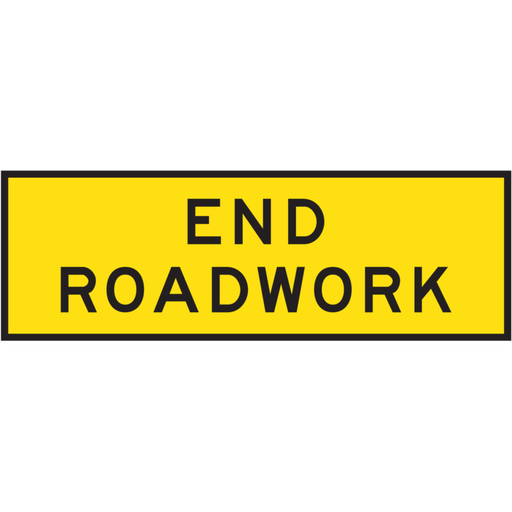 [SIGNT2-16] Boxed Edge Sign Metal Class 1W Reflective 1800 x 600mm - End Roadwork