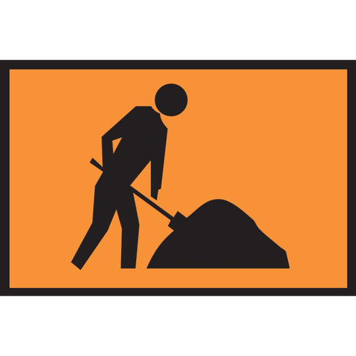 [SIGNT1-5A] Boxed Edge Sign Metal Class 1W Reflective 900 x 600mm - Orange Workman - fluro