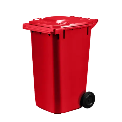 [BIN240R] Plastic Wheelie Bin - 240 Litre - Red